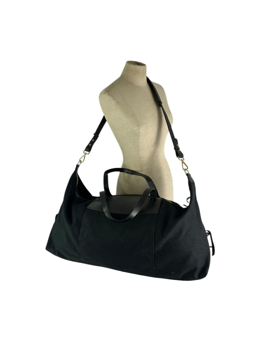 Genuine CUYANA Genuine Leather & Canvas Duffle Weekender Bag